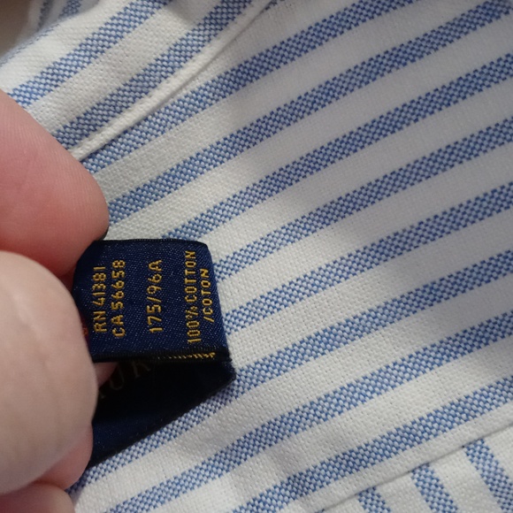 🐎Ralph Lauren🐎 - Men's Blue/White Stripe L/S Oxford Button Down - Picture 8 of 15